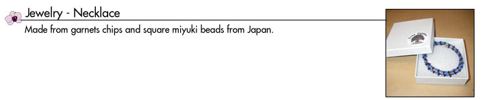 jewelry necklace garnet chips square miyuki beads japan